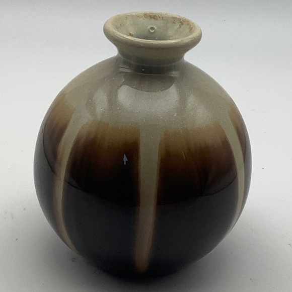 Tan & Brown Round Pottery Vase - Picture 3 of 7